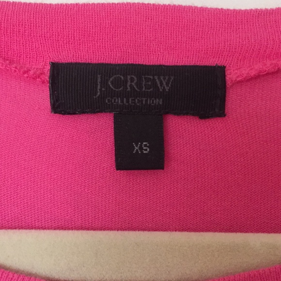 J.Crew Collection Hot Pink Sequin Stripe Tee - Picture 2 of 2
